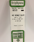 Evergreen Scale Models Evergreen 8210 - .022" X .112" / .6MM X 2.8MM X 14 OPAQUE WHITE POLYSTYRENE HO SCALE STRIPS 2X10 (10) Pack