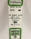 Evergreen Scale Models Evergreen 8410 - .043" X .112" / 1.1MM X 2.8MM X 14 OPAQUE WHITE POLYSTYRENE HO SCALE STRIPS 4X10 (10) Pack