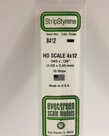 Evergreen Scale Models Evergreen 8412 - .043" X .135" / 1.1MM X 3.4MM X 14 OPAQUE WHITE POLYSTYRENE HO SCALE STRIPS 4X12 (10) Pack