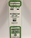 Evergreen Scale Models Evergreen 8608 - .066" X .090" / 1.7MM X 2.3MM X 14 OPAQUE WHITE POLYSTYRENE HO SCALE STRIPS 6X8 (10) Pack Evergreen Scale Models Evergreen 8608 - .066" X .090" / 1.7MM X 2.3MM X 14 OPAQUE WHITE POLYSTYRENE HO SCALE STRIPS 6X8 (10) Pack