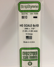 Evergreen Scale Models Evergreen 8610 - .066" X .112" / 1.7MM X 2.8MM X 14 OPAQUE WHITE POLYSTYRENE HO SCALE STRIPS 6X10 (10) Pack