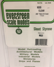 Evergreen Scale Models Evergreen 9005 - .005" X 6" X 12" CLEAR ORIENTED POLYSTYRENE (3) SHEETS