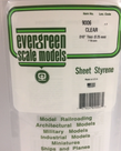 Evergreen Scale Models Evergreen 9006 - .010 X 6" X 12" CLEAR ORIENTED POLYSTYRENE (2) SHEETS