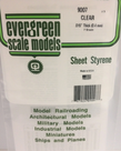 Evergreen Scale Models Evergreen 9007 - .015" X 6" X 12" CLEAR ORIENTED POLYSTYRENE (2) SHEETS