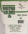 Evergreen Scale Models Evergreen 9020 - .020" (.50MM) X 6" X 12" PLAIN OPAQUE WHITE POLYSTYRENE (3) SHEETS