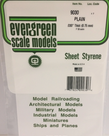 Evergreen Scale Models Evergreen 9030 - .030" (.75MM) X 6" X 12" PLAIN OPAQUE WHITE POLYSTYRENE (2) SHEETS