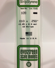 Evergreen Scale Models Evergreen 109 - .010" X .250" X 14" OPAQUE WHITE POLYSTYRENE STRIP (10) Pack