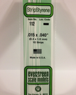Evergreen Scale Models Evergreen 112 - .015" X .040" X 14" OPAQUE WHITE POLYSTYRENE STRIP (10) Pack Evergreen Scale Models Evergreen 112 - .015" X .040" X 14" OPAQUE WHITE POLYSTYRENE STRIP (10) Pack