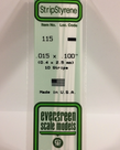 Evergreen Scale Models Evergreen 115 - .015" X .100" X 14" OPAQUE WHITE POLYSTYRENE STRIP (10) Pack Evergreen Scale Models Evergreen 115 - .015" X .100" X 14" OPAQUE WHITE POLYSTYRENE STRIP (10) Pack