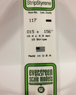 Evergreen Scale Models Evergreen 117 - .015" X .156" X 14" OPAQUE WHITE POLYSTYRENE STRIP (10) Pack Evergreen Scale Models Evergreen 117 - .015" X .156" X 14" OPAQUE WHITE POLYSTYRENE STRIP (10) Pack