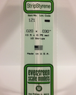 Evergreen Scale Models Evergreen 121 - .020" X .030" X 14" OPAQUE WHITE POLYSTYRENE STRIP (10) Pack