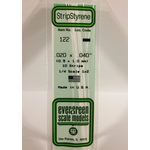 Evergreen Scale Models Evergreen 122 - .020" X .040" X 14" OPAQUE WHITE POLYSTYRENE STRIP (10) Pack