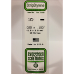Evergreen Scale Models Evergreen 125 - .020" X .100" X 14" OPAQUE WHITE POLYSTYRENE STRIP (10) Pack