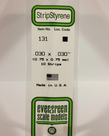 Evergreen Scale Models Evergreen 131 - .030" X .030" X 14" OPAQUE WHITE POLYSTYRENE STRIP (10) Pack Evergreen Scale Models Evergreen 131 - .030" X .030" X 14" OPAQUE WHITE POLYSTYRENE STRIP (10) Pack