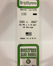 Evergreen Scale Models Evergreen 133 - .030" X .060" X 14" OPAQUE WHITE POLYSTYRENE STRIP (10) Pack Evergreen Scale Models Evergreen 133 - .030" X .060" X 14" OPAQUE WHITE POLYSTYRENE STRIP (10) Pack