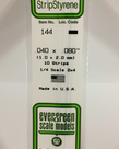 Evergreen Scale Models Evergreen 144 - .040" X .080" X 14" OPAQUE WHITE POLYSTYRENE STRIP (10) Pack Evergreen Scale Models Evergreen 144 - .040" X .080" X 14" OPAQUE WHITE POLYSTYRENE STRIP (10) Pack
