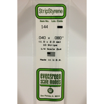 Evergreen Scale Models Evergreen 144 - .040" X .080" X 14" OPAQUE WHITE POLYSTYRENE STRIP (10) Pack