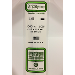 Evergreen Scale Models Evergreen 145 - .040" X .100" X 14" OPAQUE WHITE POLYSTYRENE STRIP (10) Pack