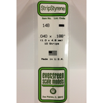 Evergreen Scale Models Evergreen 148 - .040" X .188" X 14" OPAQUE WHITE POLYSTYRENE STRIP (10) Pack