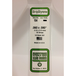 Evergreen Scale Models Evergreen 154 - .060" X .080" X 14" OPAQUE WHITE POLYSTYRENE STRIP (10) Pack