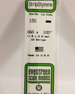 Evergreen Scale Models Evergreen 155 - .060" X .100" X 14" OPAQUE WHITE POLYSTYRENE STRIP (10) Pack Evergreen Scale Models Evergreen 155 - .060" X .100" X 14" OPAQUE WHITE POLYSTYRENE STRIP (10) Pack