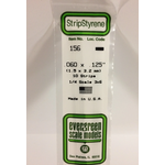 Evergreen Scale Models Evergreen 156 - .060" X .125" X 14" OPAQUE WHITE POLYSTYRENE STRIP (10) Pack