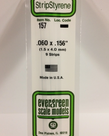 Evergreen Scale Models Evergreen 157 - .060" X .156" X 14" OPAQUE WHITE POLYSTYRENE STRIP (9) Pack Evergreen Scale Models Evergreen 157 - .060" X .156" X 14" OPAQUE WHITE POLYSTYRENE STRIP (9) Pack