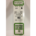 Evergreen Scale Models Evergreen 164 - .080" X .080" X 14" OPAQUE WHITE POLYSTYRENE STRIP (9) Pack