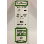 Evergreen Scale Models Evergreen 167 - .080" X .156" X 14" OPAQUE WHITE POLYSTYRENE STRIP (8) Pack