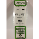 Evergreen Scale Models Evergreen 179 - .100" X .250" X 14" OPAQUE WHITE POLYSTYRENE STRIP (6) Pack