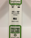 Evergreen Scale Models Evergreen 187 - .125" X .156" X 14" OPAQUE WHITE POLYSTYRENE STRIP (6) Pack Evergreen Scale Models Evergreen 187 - .125" X .156" X 14" OPAQUE WHITE POLYSTYRENE STRIP (6) Pack