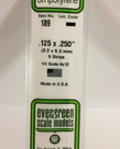 Evergreen Scale Models Evergreen 189 - .125" X .250" X 14" OPAQUE WHITE POLYSTYRENE STRIP (5) Pack