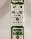 Evergreen Scale Models Evergreen 199 - .250" X .250" X 14" OPAQUE WHITE POLYSTYRENE STRIP (3) Pack Evergreen Scale Models Evergreen 199 - .250" X .250" X 14" OPAQUE WHITE POLYSTYRENE STRIP (3) Pack