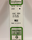 Evergreen Scale Models Evergreen 210 - .030" (.75MM) X 14" OPAQUE WHITE POLYSTRENE ROD (10) Pack