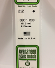 Evergreen Scale Models Evergreen 212 - .080" (2.0MM) X 14" OPAQUE WHITE POLYSTRENE ROD (6) Pack