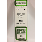 Evergreen Scale Models Evergreen 212 - .080" (2.0MM) X 14" OPAQUE WHITE POLYSTRENE ROD (6) Pack