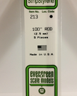 Evergreen Scale Models Evergreen 213 - .100" (2.5MM) X 14" OPAQUE WHITE POLYSTRENE ROD (5) Pack
