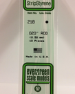 Evergreen Scale Models Evergreen 218 - .020" (.5MM) X 14" OPAQUE WHITE POLYSTYRENE ROD (10) Pack