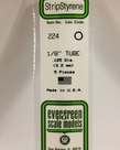 Evergreen Scale Models Evergreen 224 - .125" (3.2MM) X 14" OPAQUE WHITE POLYSTYRENE TUBING (5) Pack