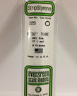 Evergreen Scale Models Evergreen 229 - .281" (7.1MM) X 14" OPAQUE WHITE POLYSTYRENE Tubing (3) Pack Evergreen Scale Models Evergreen 229 - .281" (7.1MM) X 14" OPAQUE WHITE POLYSTYRENE Tubing (3) Pack