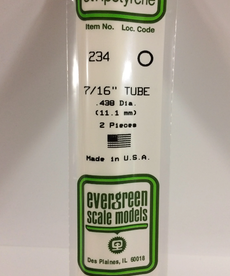 Evergreen Scale Models Evergreen 234 - .438" (11.1MM) X 14" OPAQUE WHITE POLYSTYRENE Tubing (2) Pack