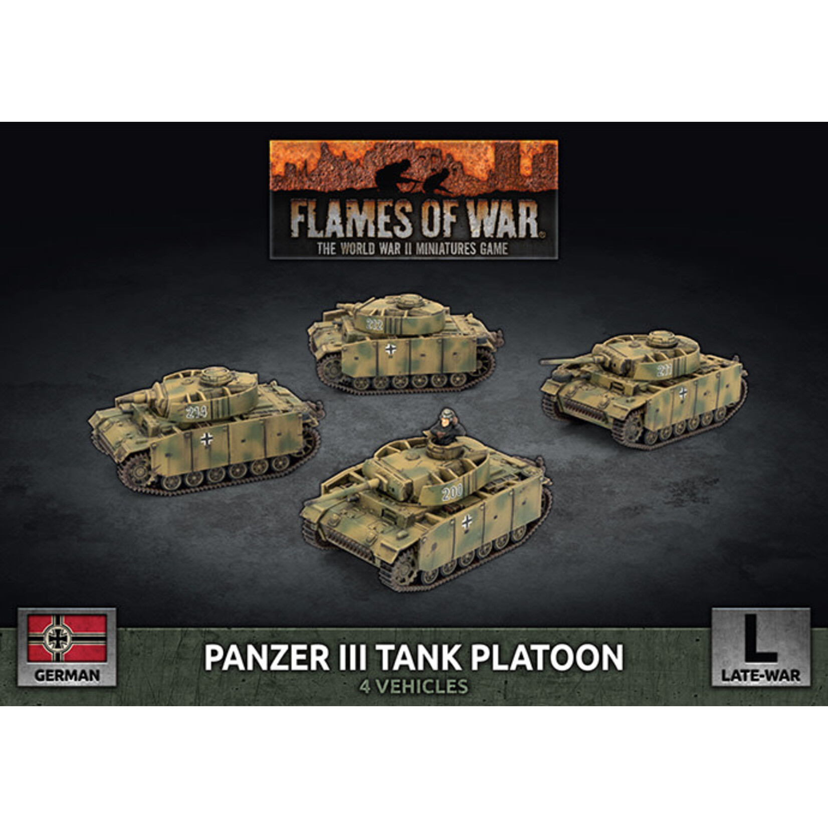Flames of War Flames of War: German: Panzer III Tank Platon (4)