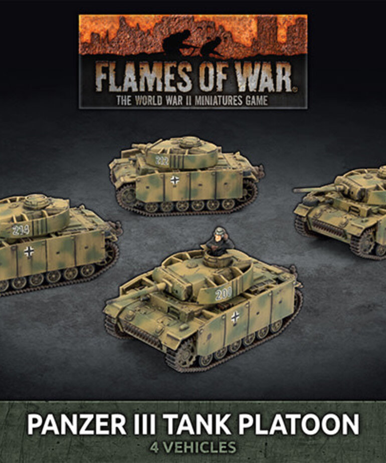 Flames of War Flames of War: German: Panzer III Tank Platon (4)