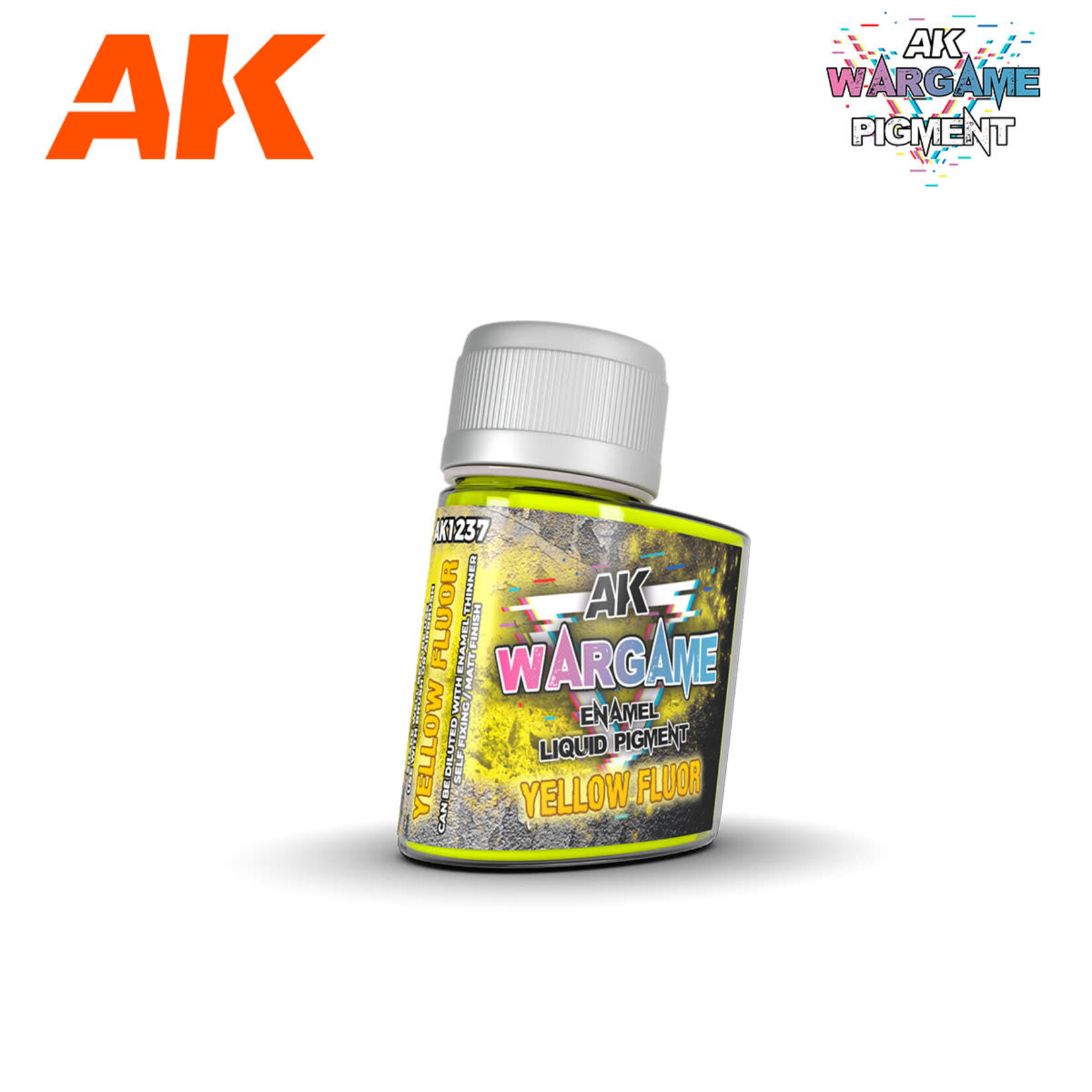 AK Interactive AK1237 Wargames Enamel Liquid Pigment: Yellow Fluorescent (35ml)