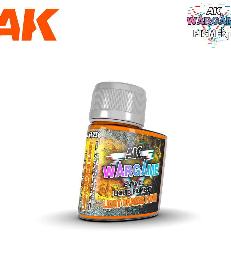 AK Interactive AK1238 Wargames Enamel Liquid Pigment: Light Orange Fluorescent (35ml)
