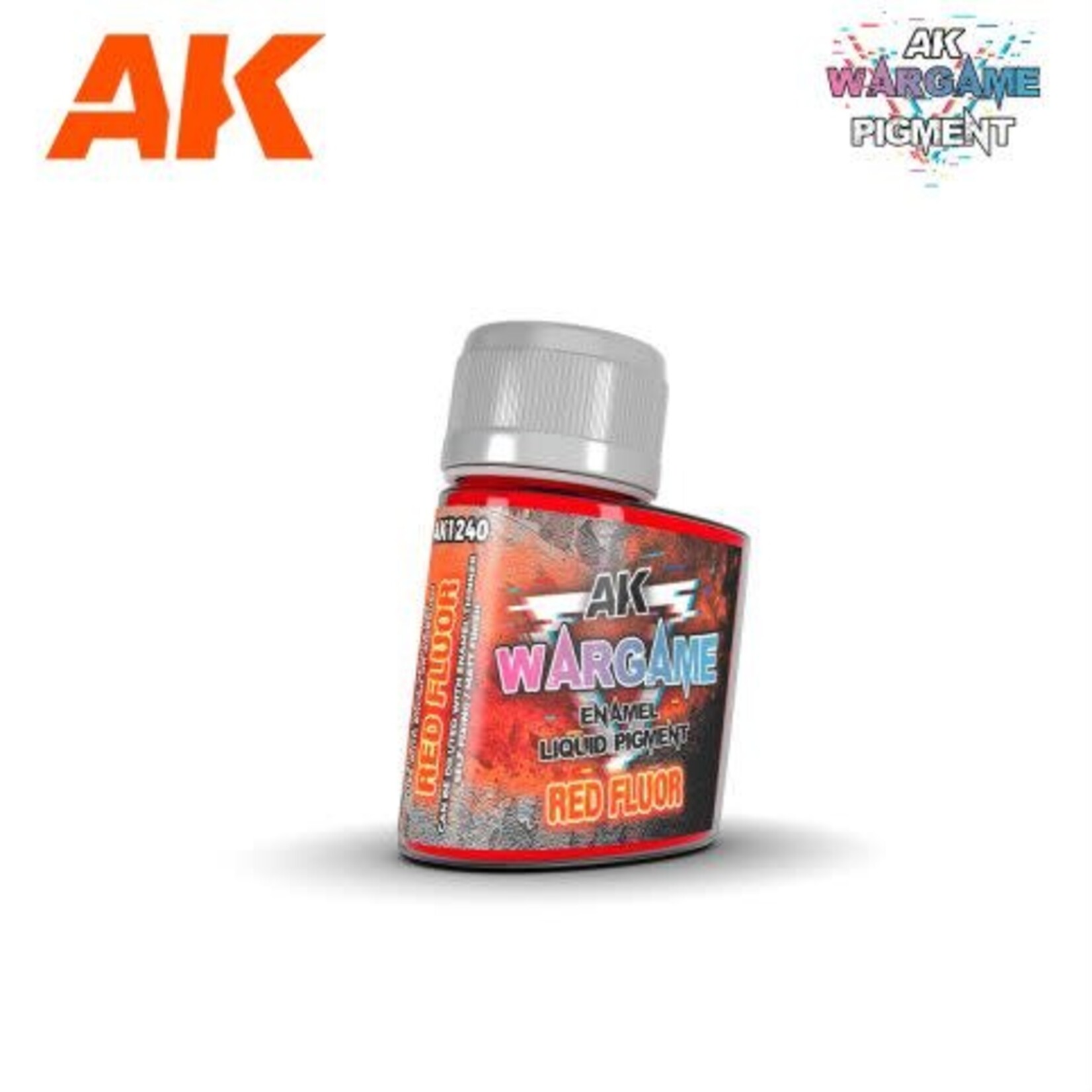 AK Interactive AK1240 Wargames Enamel Liquid Pigment: Red Fluorescent (35ml)