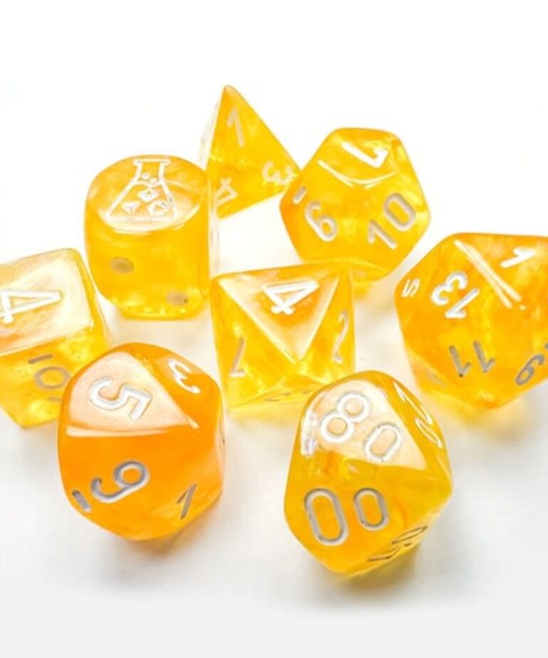 Chessex Chessex Lab Dice Borealis Luminary Canary with White (7) Set