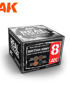 AK Interactive AK RCS008 Real Colors British Army Early & Mid WWII Vehicles (4) Set