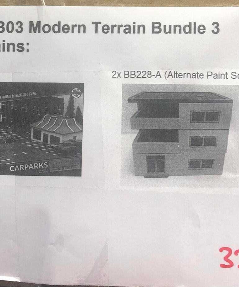 Battlefront Gale Force Nine Flames of War - Battlefield in a Box: Terrain Bundle: Modern: Apartments & Parking