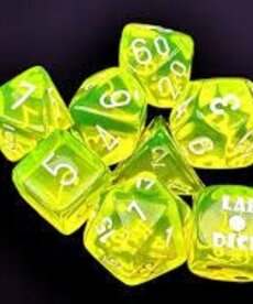 Chessex Chessex Lab Dice Translucent Neon Yellow With White (7) Set